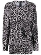 Norma Kamali Leopard Print Blouse - Grey