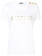 Balmain Embellished Buttons T-shirt - White