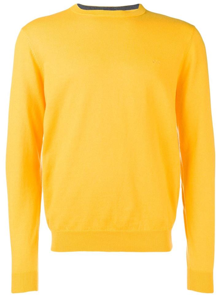 Sun 68 Elbow Patch Sweater - Yellow & Orange