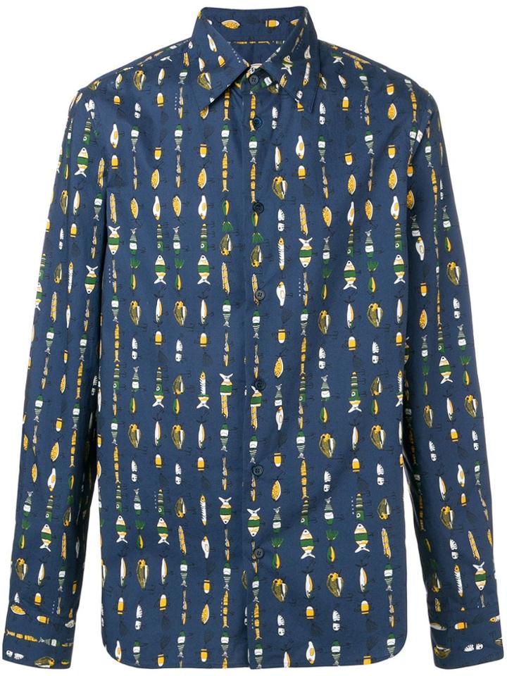 Marni Fish Print Shirt - Blue