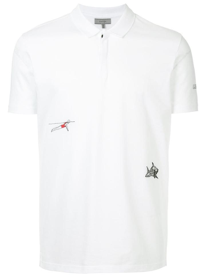 Lanvin Embroidered Polo Shirt - White