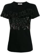 Valentino Embellished Logo T-shirt - Black