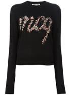 Mcq Alexander Mcqueen Carpet Logo Jumper, Women's, Size: Large, Black, Wool