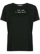 Tu Es Mon Trésor Slogan Embellished T-shirt - Black