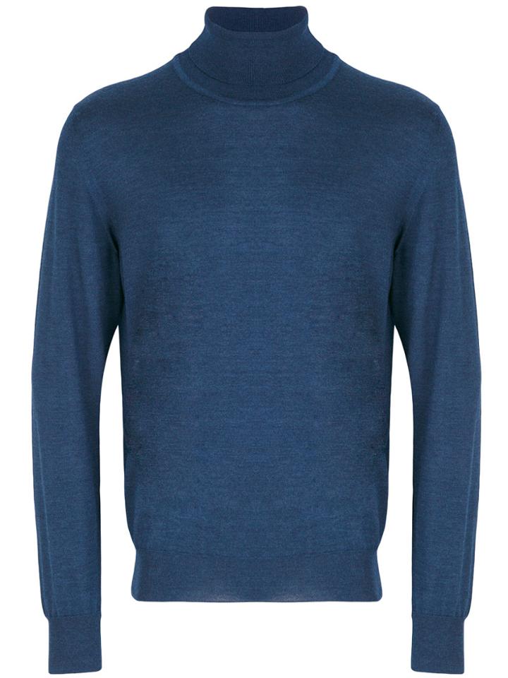 Brioni Roll Neck Sweater - Blue