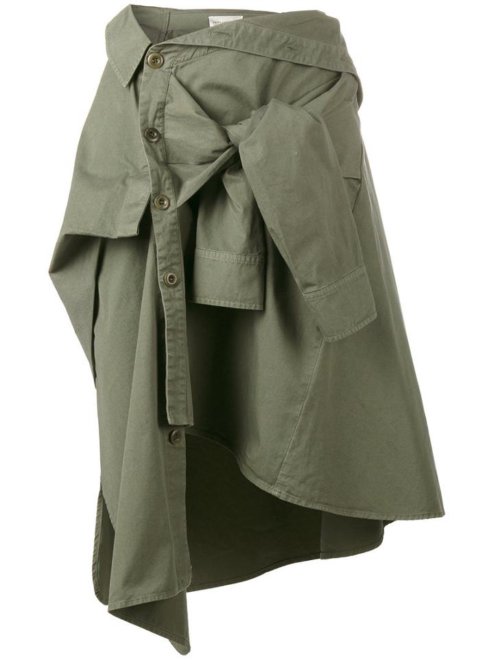 Faith Connexion - Shirt Style Skirt - Women - Cotton - S, Green, Cotton