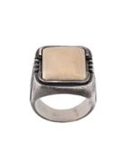 Nove25 Sunrays Signet Ring - Silver