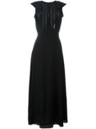 Theory Button Detailing Long Dress, Women's, Size: 8, Black, Silk/polyester