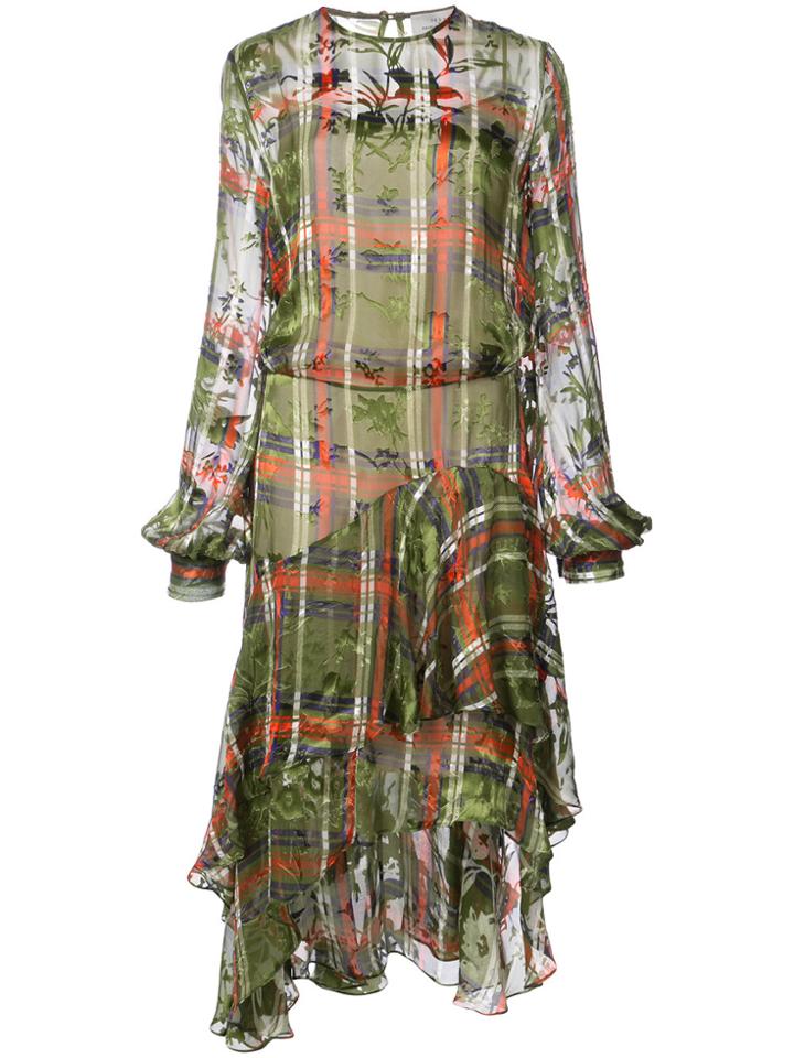 Preen By Thornton Bregazzi Checked High Low Dress - Multicolour
