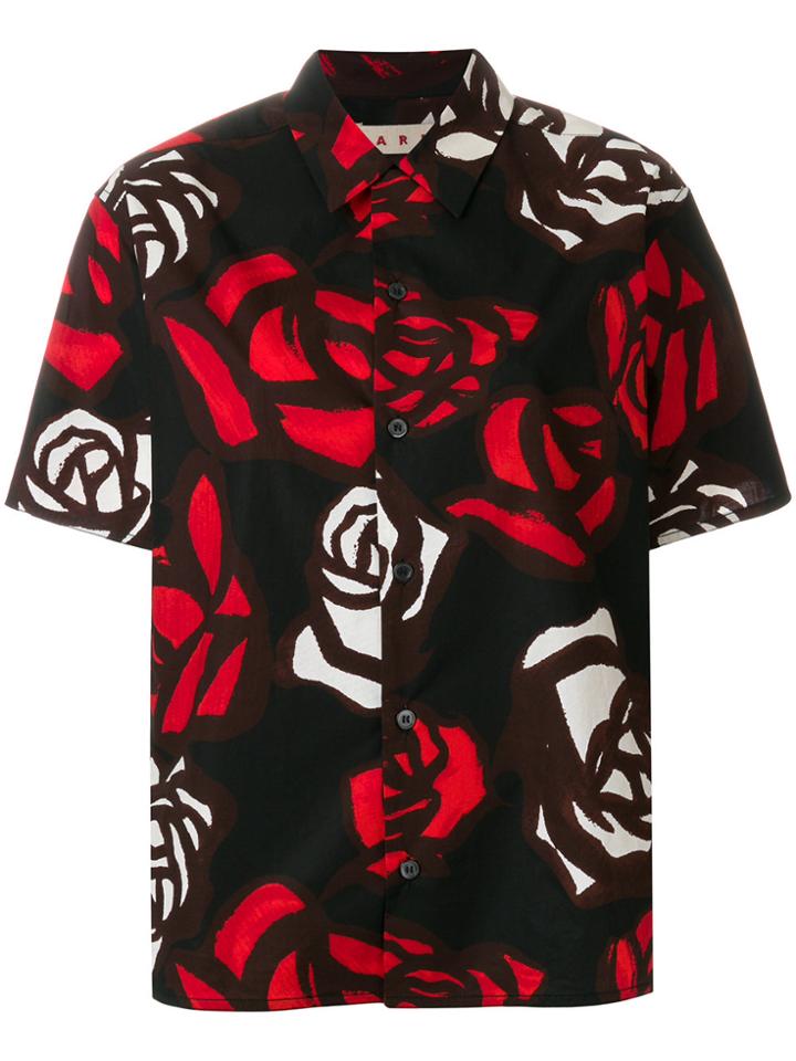 Marni Rose Print Shirt - Black