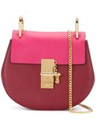 Chloé 'drew' Shoulder Bag, Women's, Pink/purple, Calf Leather/calf Suede