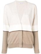 Brunello Cucinelli Colour-block Fitted Cardigan - Neutrals