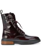 Tod's Lace-up Buckle Boots - Red