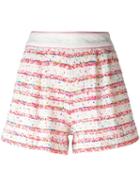 Boutique Moschino Striped Shorts, Women's, Size: 40, White, Cotton/polyamide/other Fibers