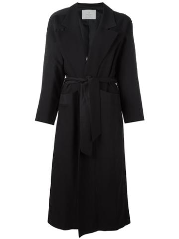 Carolinaritz Open Belted Coat, Women's, Size: 36, Black, Wool/spandex/elastane/acetate