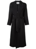 Carolinaritz Open Belted Coat, Women's, Size: 36, Black, Wool/spandex/elastane/acetate