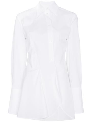 Wright Le Chapelain Asymmetric Long Sleeve Shirt - White