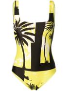 Fausto Puglisi Palm Tree Print Bodysuit - Yellow