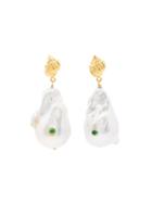 Anni Lu Gold-plated Sterling Silver Baroque Pearl Shell Agate Earrings