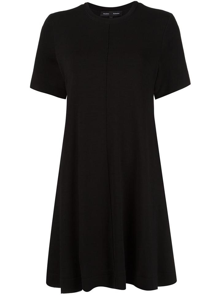 Proenza Schouler Flared Dress, Women's, Size: 10, Black, Cotton/nylon/wool