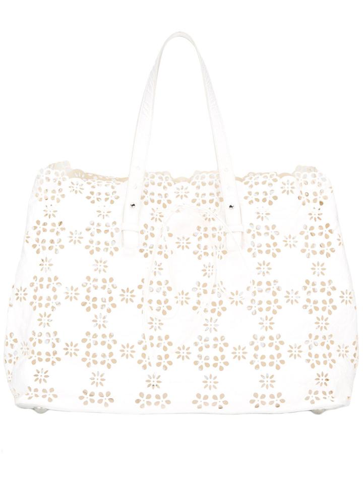 Simone Rocha Perforated Tote, Women's, White, Leather
