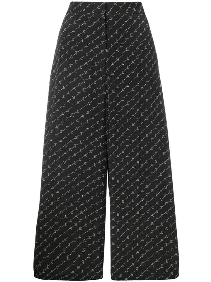 Stella Mccartney Logo Wide Leg Trousers - Black