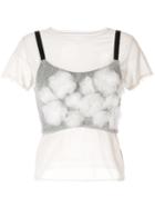 Tu Es Mon Trésor Tulle Camisole With Mesh T-shirt - Grey