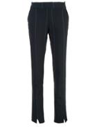 Maison Flaneur Fitted Tailored Trousers - Blue