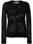 Chloé - Knit Floral Patch Cardigan - Women - Cotton - S, Black, Cotton