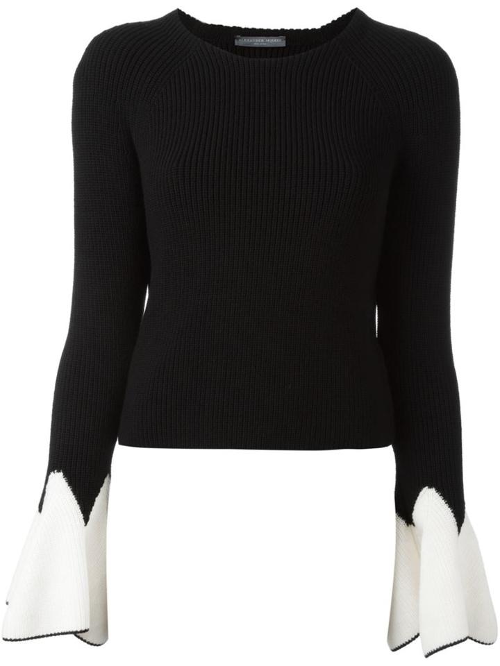 Alexander Mcqueen Bell Sleeve Jumper, Women's, Size: Large, Black, Wool