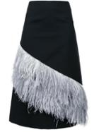 Le Ciel Bleu Feather A-line Skirt, Women's, Size: 34, Black, Wool