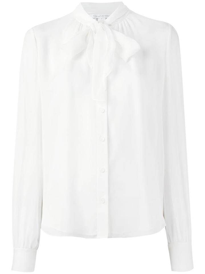 Diane Von Furstenberg 'alvanna' Blouse, Women's, Size: 8, White, Silk/polyester