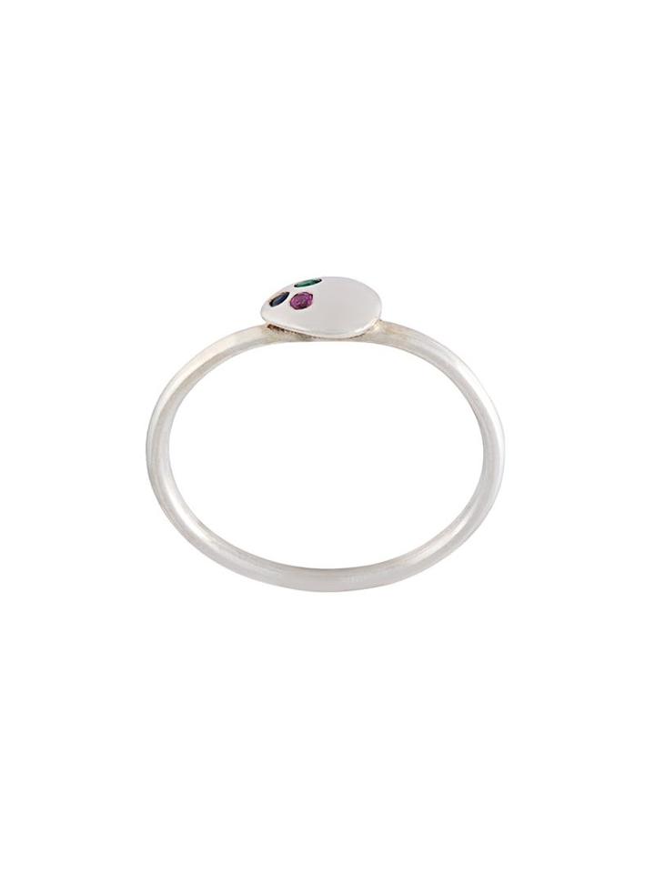 Natasha Collis Medium Sapphire And Emerald Nugget Ring