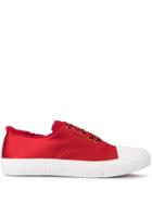 Undercover Lace Up Ribbon Sneakers - Red