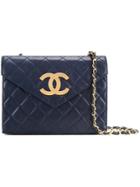 Chanel Vintage Quilted Envelope Shoulder Bag - Blue