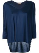 Cruciani - Three-quarters Sleeve Blouse - Women - Viscose - 42, Blue, Viscose