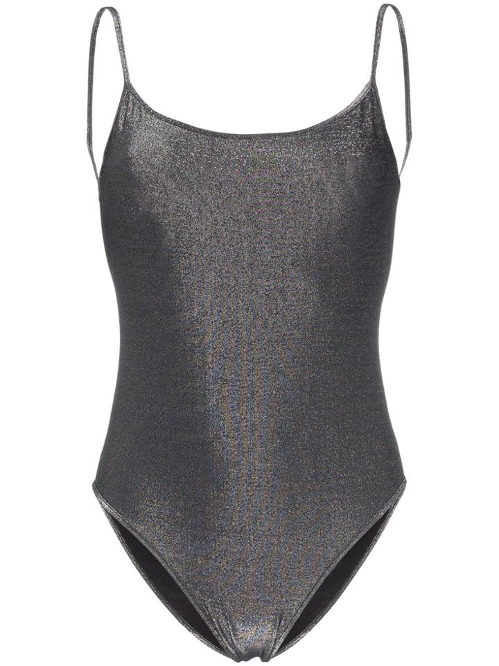 Ack Fisico Amarena Scoop Neck Swimsuit - Metallic