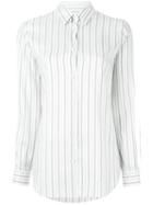 Maison Margiela Pinstriped Shirt, Women's, Size: 38, White, Silk