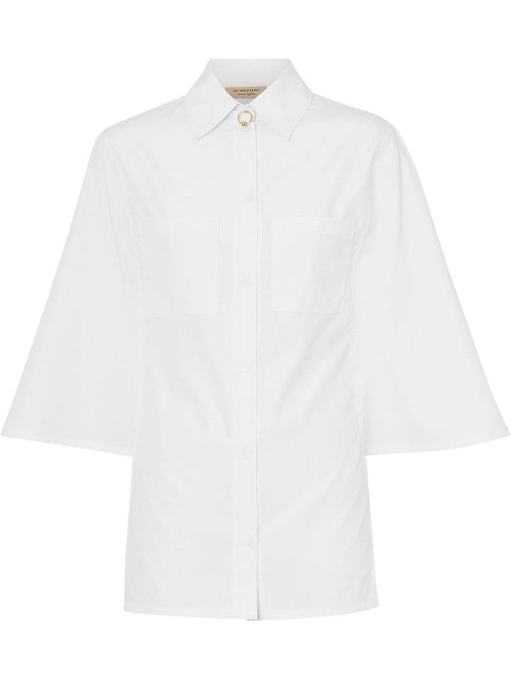 Burberry Draped Short-sleeve Shirt - White