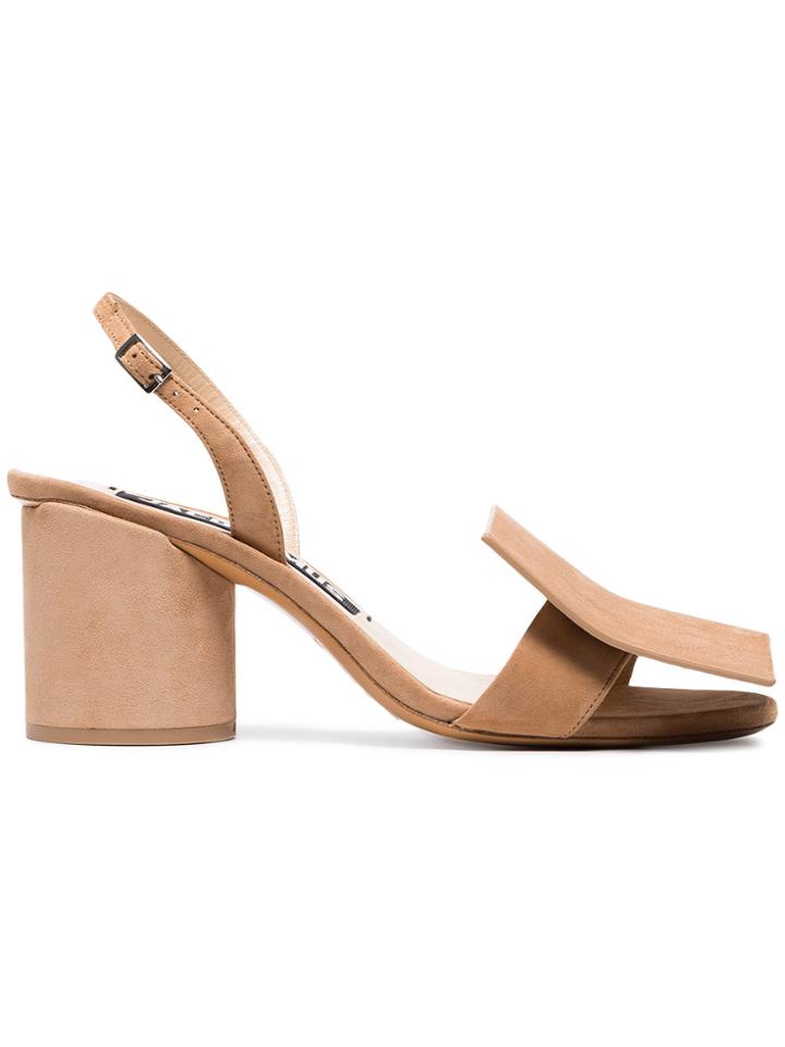 Jacquemus Beige Les Rond Carré 60 Suede Sandals - Nude & Neutrals