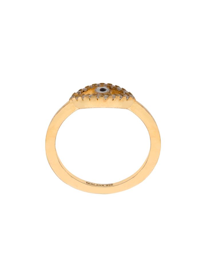 Nialaya Jewelry Envious Evil Eye Ring - Metallic
