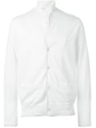 Sacai Band Collar Bomber Jacket, Men's, Size: 2, White, Cotton/cupro