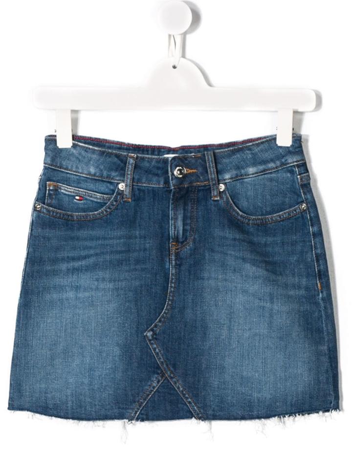 Tommy Hilfiger Junior Teen Frayed Denim Skirt - Blue