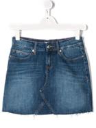 Tommy Hilfiger Junior Teen Frayed Denim Skirt - Blue
