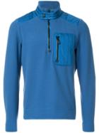 Moncler Grenoble Quilted Trim Fleece Sweatshirt - Blue