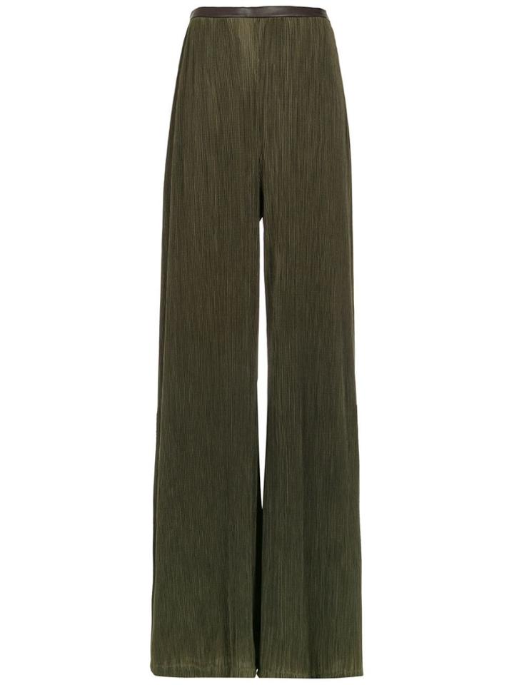 Adriana Degreas Pleated Wide Trousers - Green