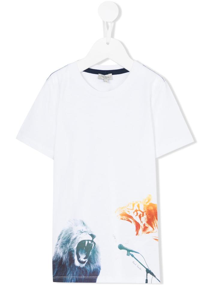 Paul Smith Junior - Printed T-shirt - Kids - Cotton - 5 Yrs, White