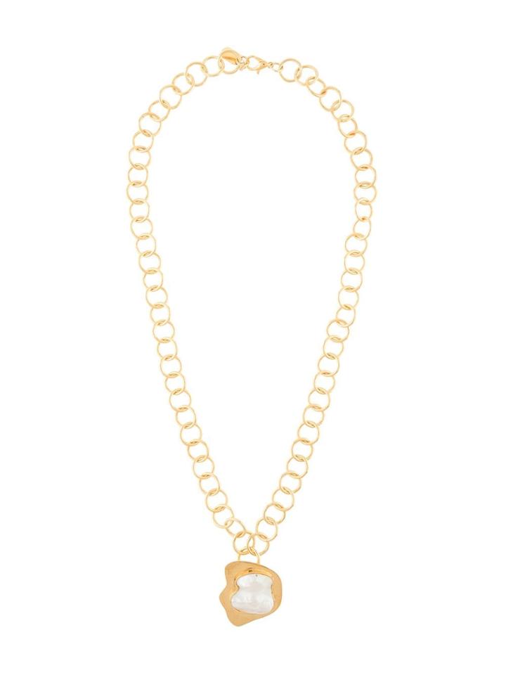 Liya Stone Pendant Chain Necklace - Gold