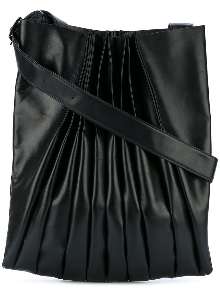 Yohji Yamamoto - Ruched Shoulder Bag - Unisex - Leather - One Size, Black, Leather