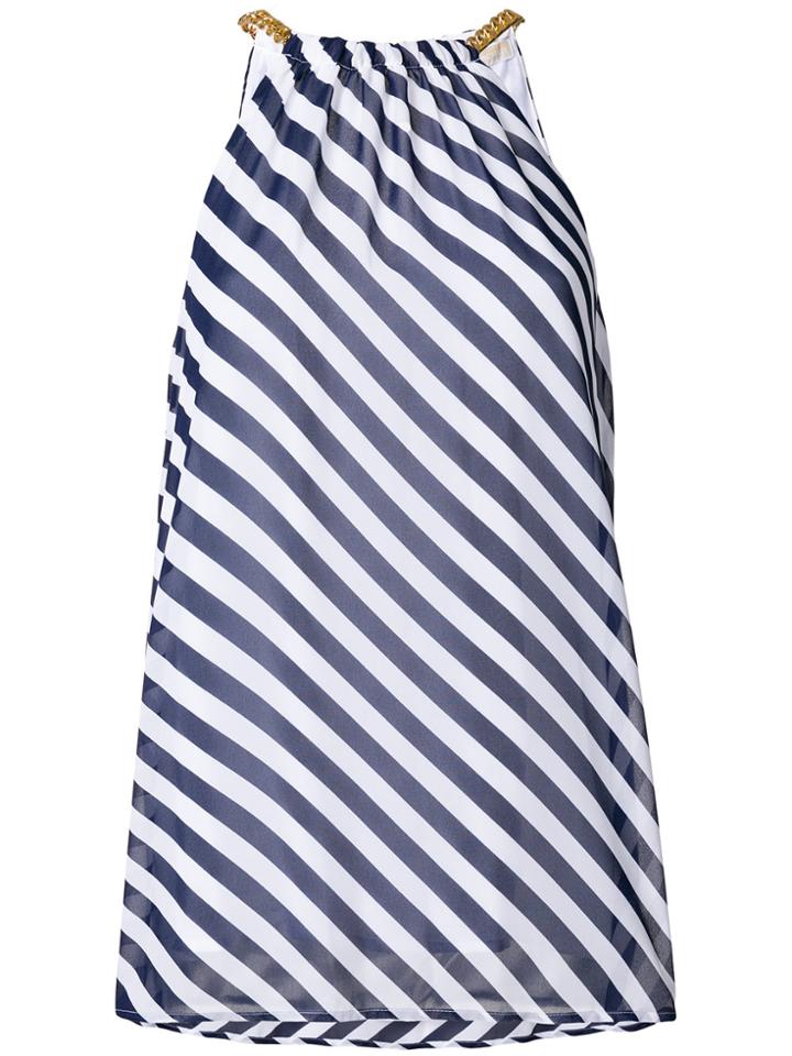 Michael Michael Kors Chain-embellished Striped Top - Blue